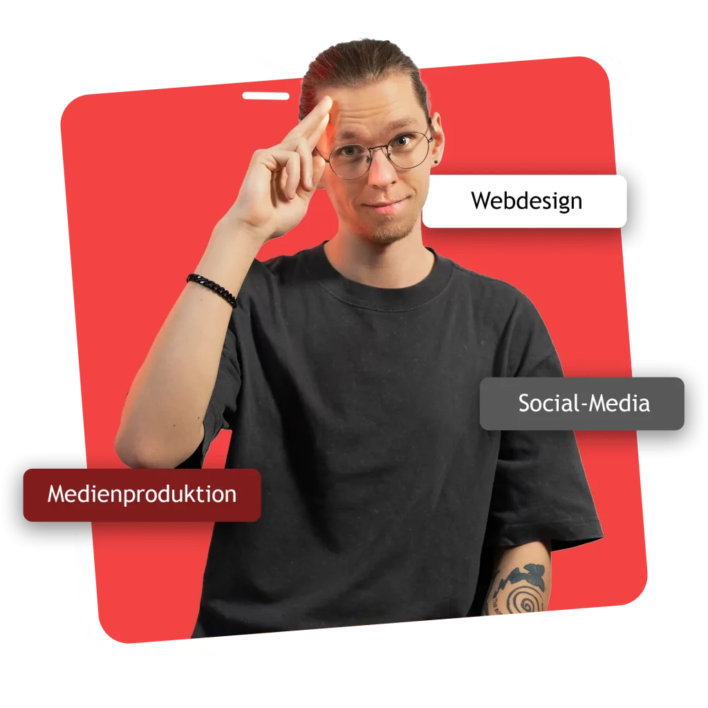 Mediengestalter im Rhein-Main-Gebiet mit den Leistungsbereichen Webdesign, Social-Media und Medienproduktion