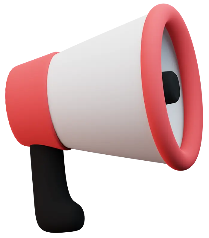 3D-Icon eines Megaphones