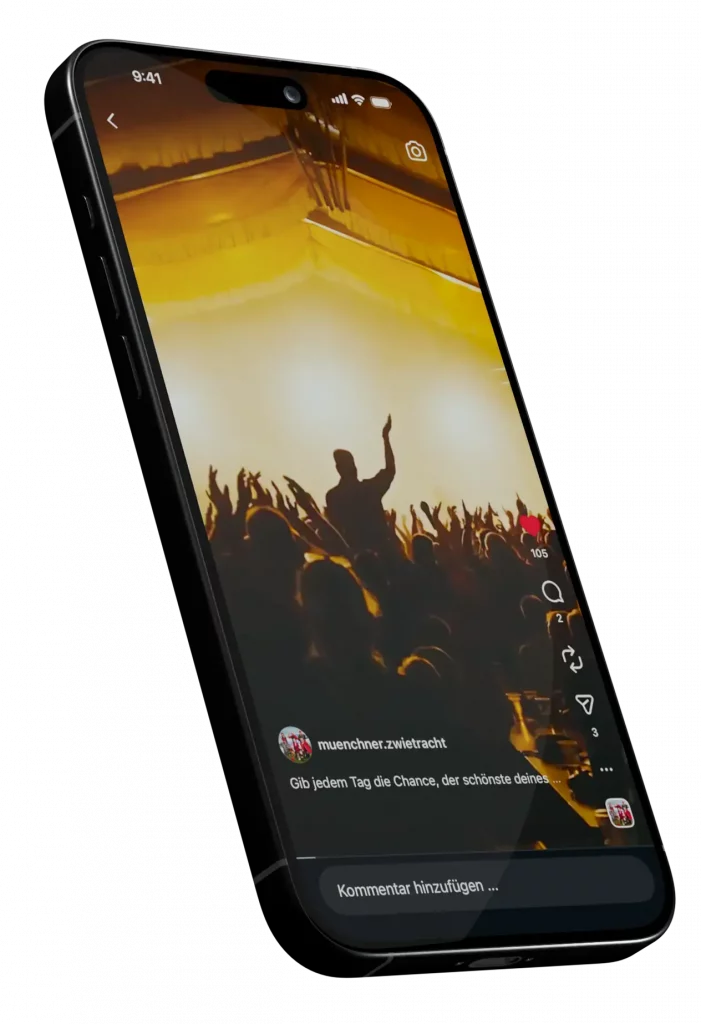 Smartphone mit Darstellung eines Instagram-Reels.