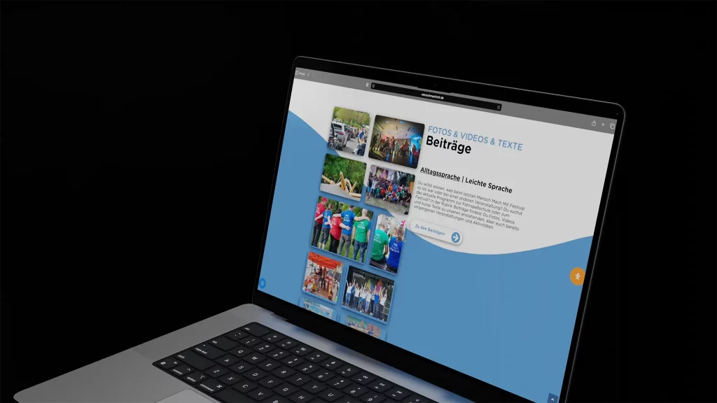 Beiträge-Seite mit Foto- und Videogalerie der Vereinswebsite Mensch Mach Mit e.V., im CMS WordPress umgesetzt