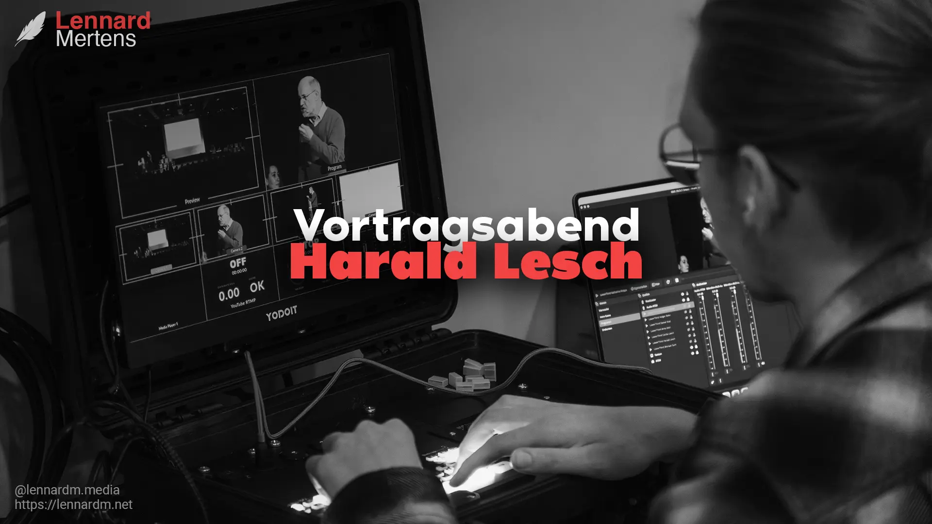 Livestream-Produktion für Harald Lesch in der Stadthalle Friedberg